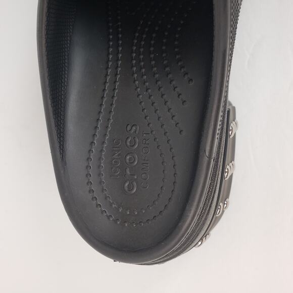 Crocs Siren Studded Clog Mens Sz 10 Womens Sz 12 Black Platform Clog Shoes - Picture 11 of 13